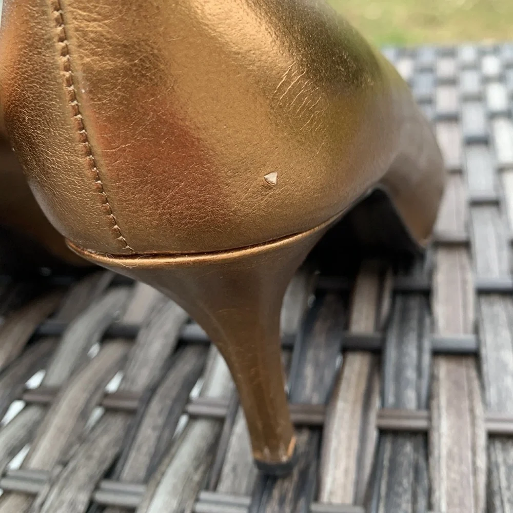 Michael MICHAEL KORS bronze peep toe pumps